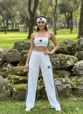 CONJUNTO AD PANTALONA + TOP FAIXA + FAIXA DE CABELO